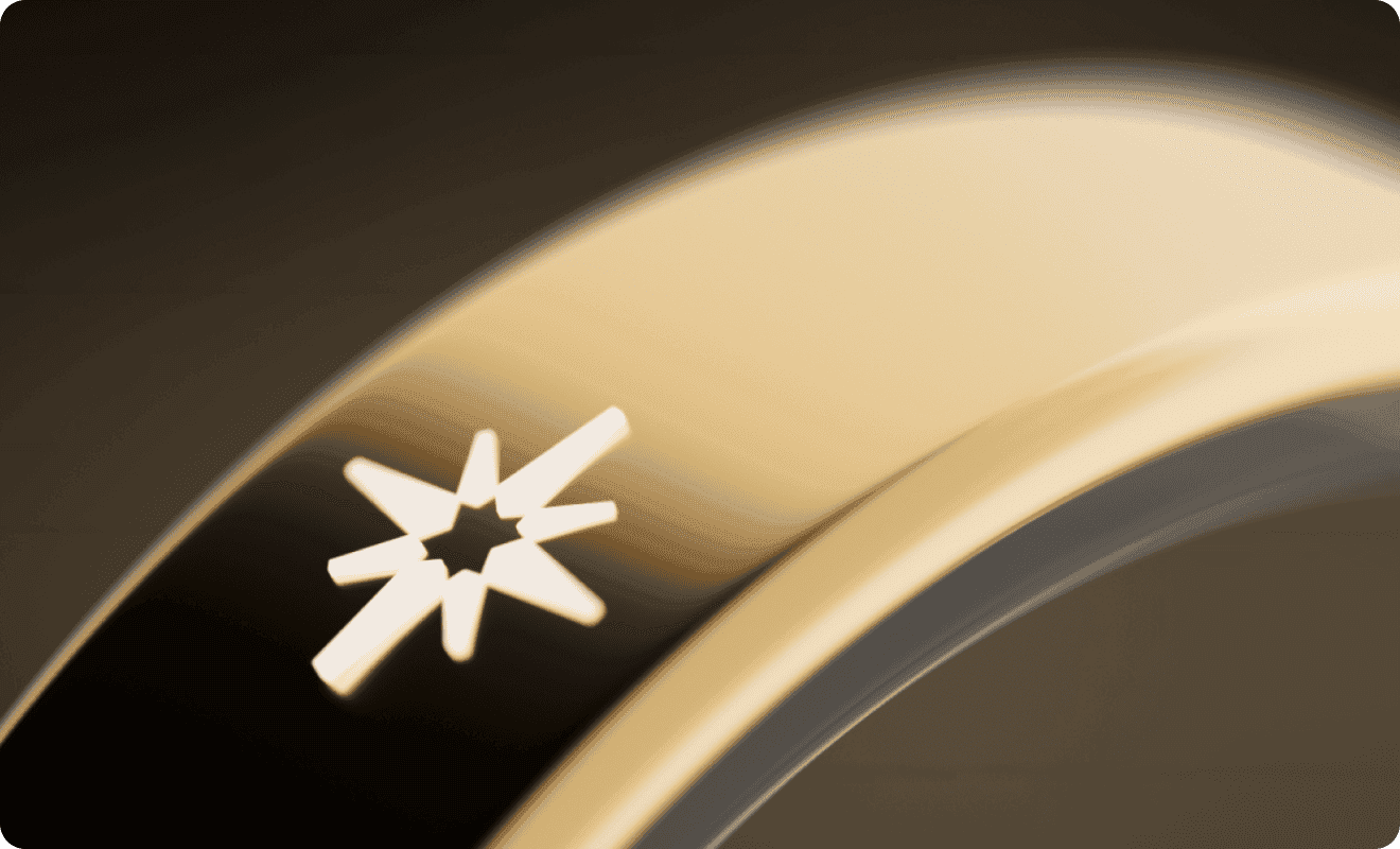 Macro close-up of the Nova AI smart ring showcasing premium industrial design, luxury metallic finish, and realistic 3D product visualization.