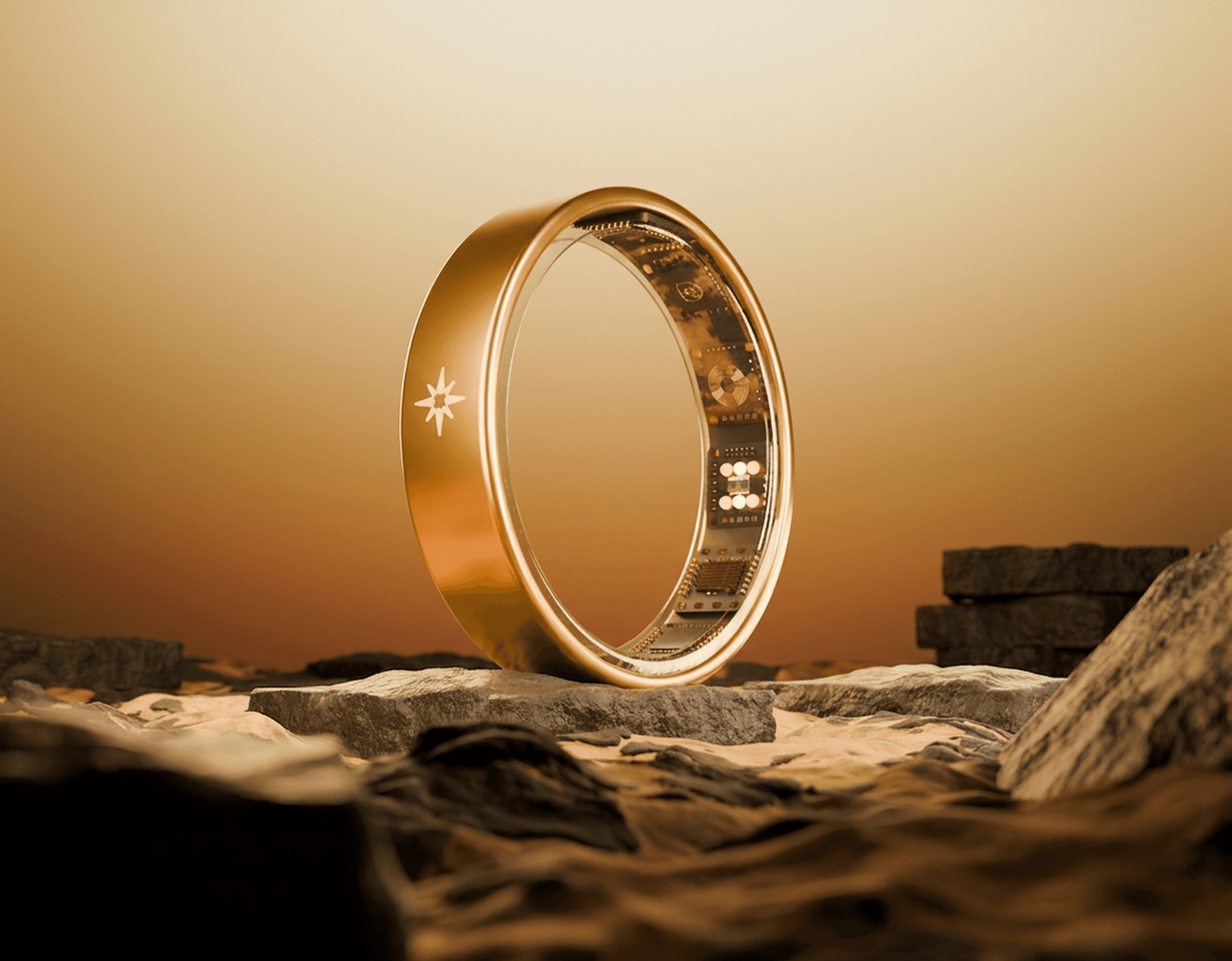 Nova AI smart wearable ring 3D product render showcasing premium UI/UX design and futuristic wearable technology.