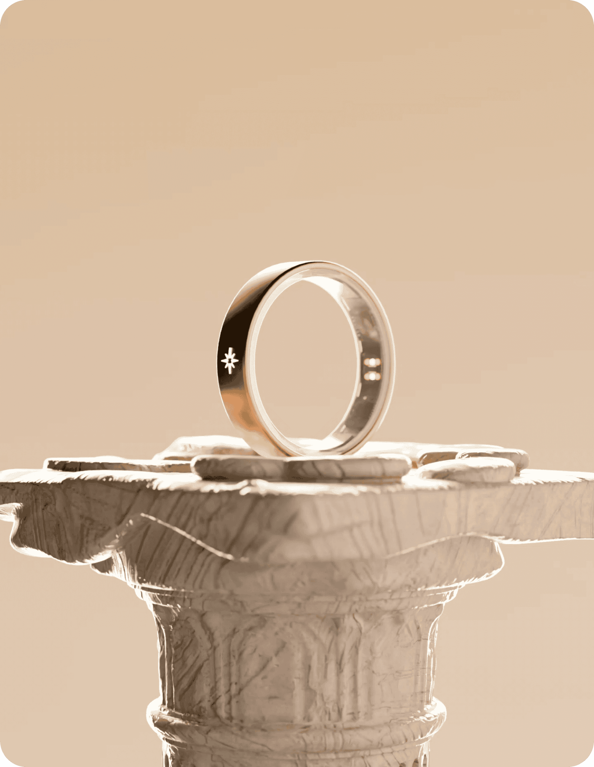 Nova AI smart ring premium 3D product render showcasing futuristic wearable technology, minimalist industrial design, and AI Smart Wearable UI/UX.